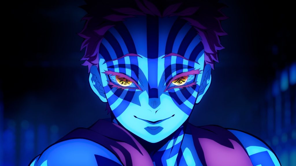 Akaza smiling the infinity castle movie
