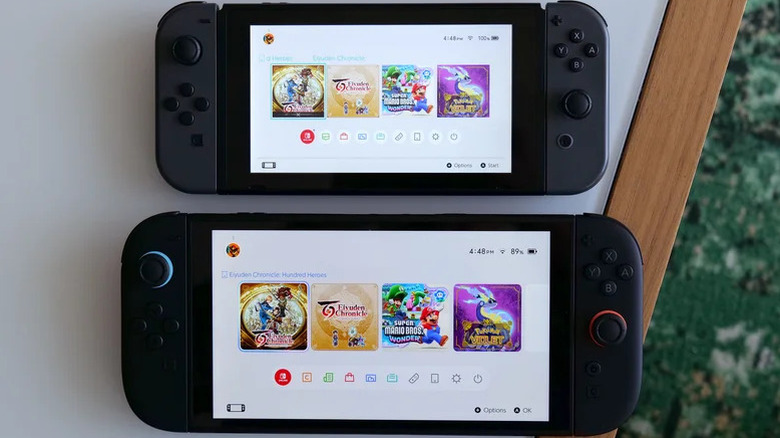 Nintendo Switch Nintendo Switch 2 side by side.