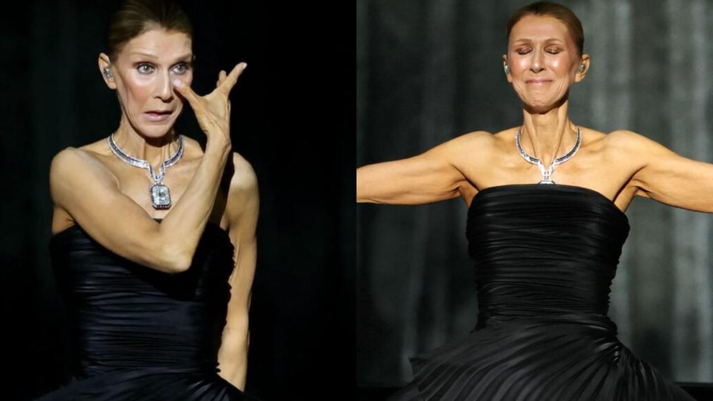 Celine Dion fights back tears as she makes emotional stage comeback