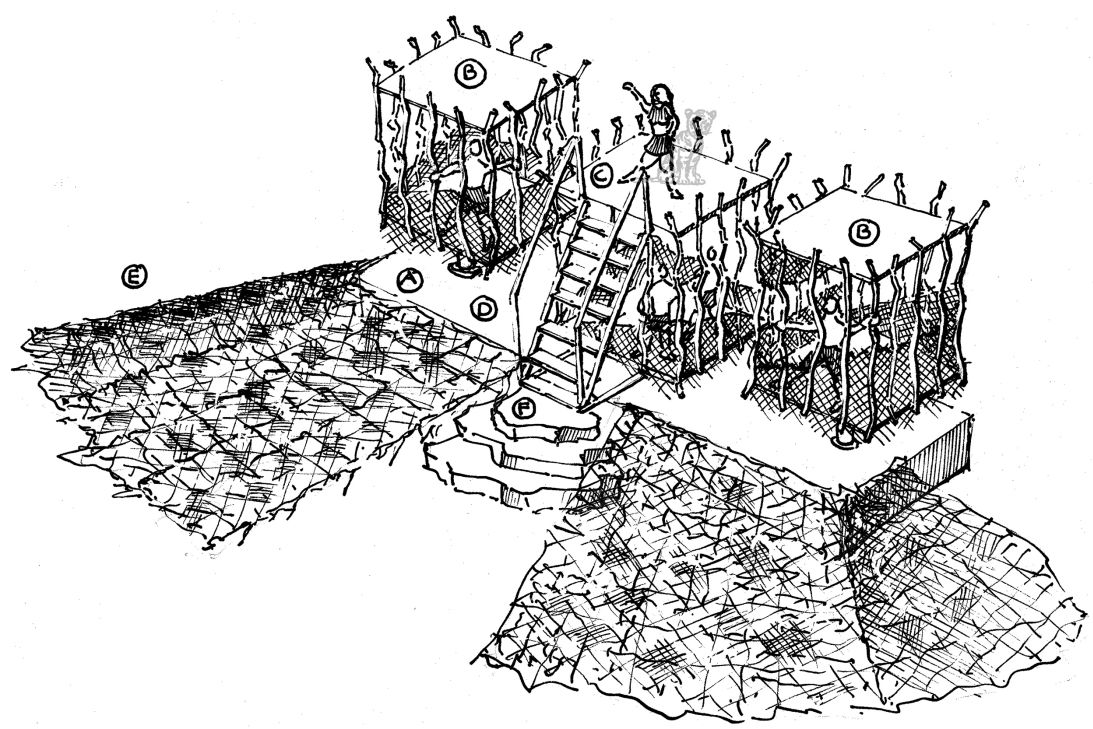The cagey, animalistic set was designed by Ray Winkler, the CEO and design director of STUFISH Entertainment Architects.