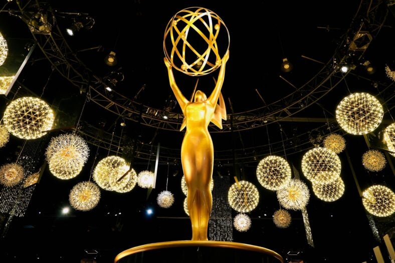 Photo of a giant Emmys statuette