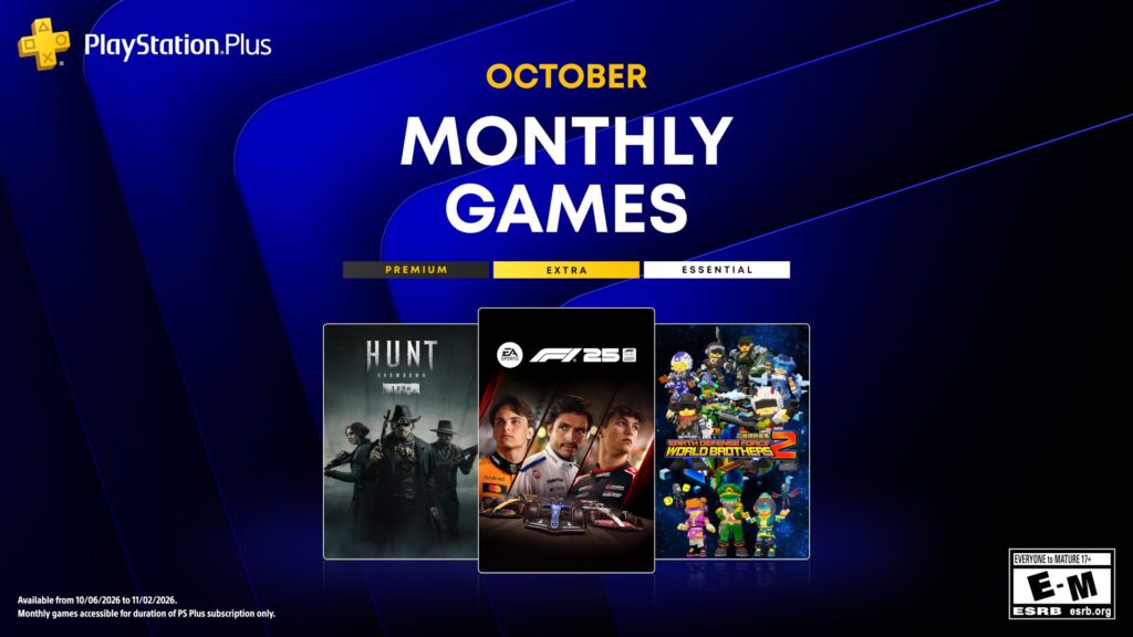 PlayStation Plus Monthly Games for October: F1 25, Hunt: Showdown 1896, Earth Defense Force: World Brothers 2