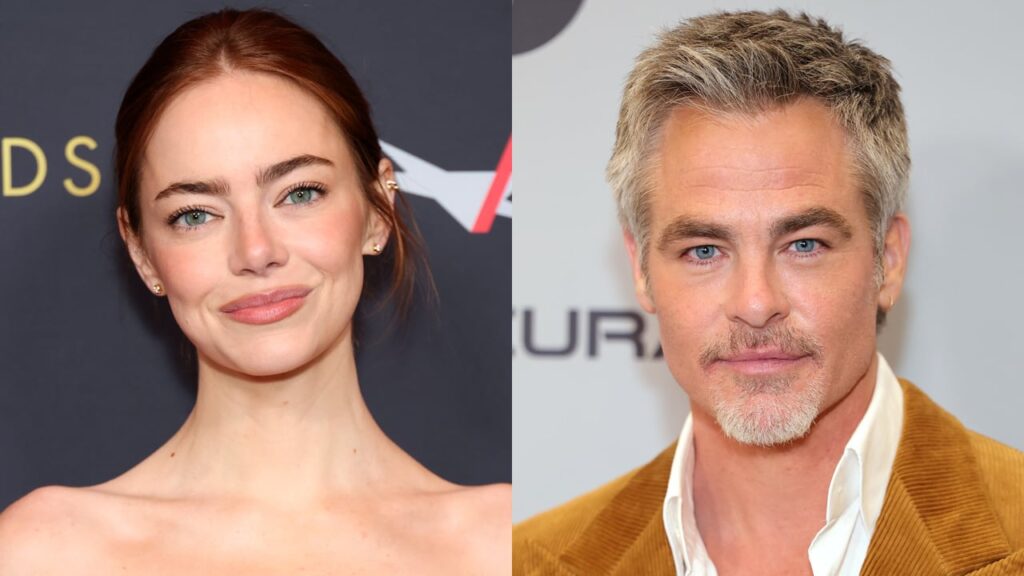 Emma Stone & Chris Pine Film Steamy Kiss Scene for New Rom