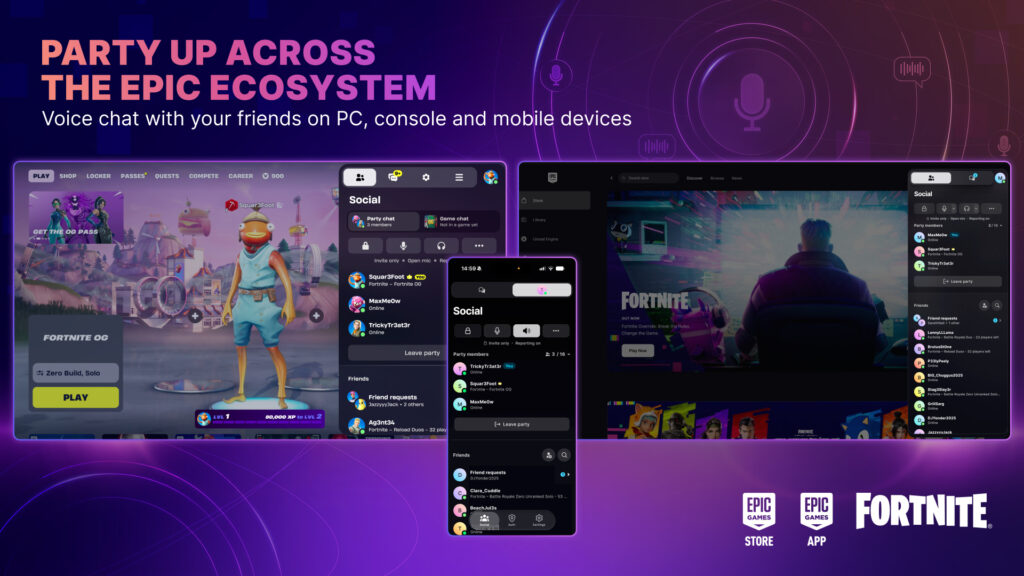Epic Parties bring Fortnite voice chat across Epic