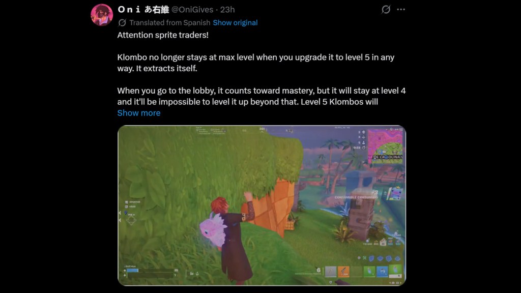 Fortnite Klombo Sprite Trade Removed