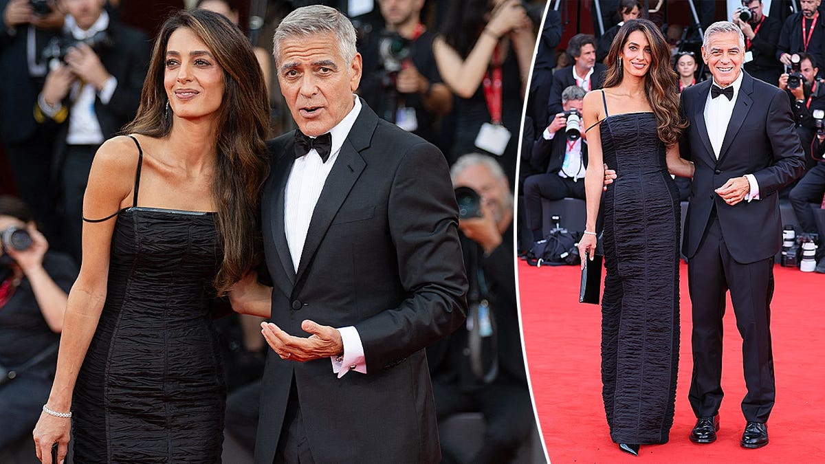 George and Amal Clooney walk the red carpet at Venice Film Festival
