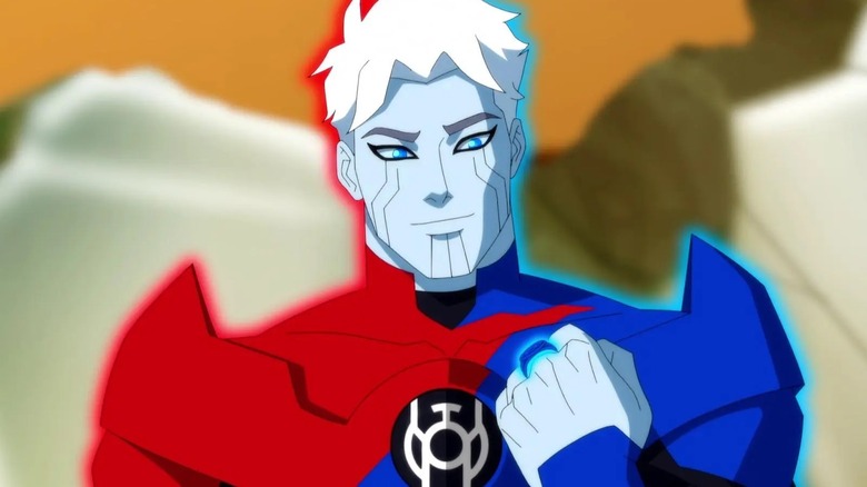 Razer in Young Justice as a Red and Blue Lantern