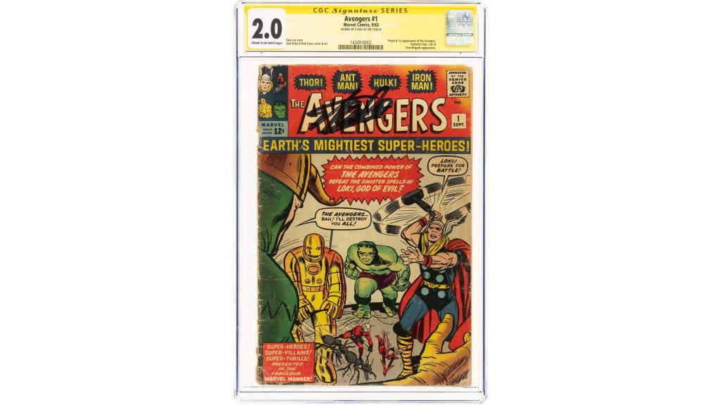 A copy of The Avengers #1 signed by Stan Lee.