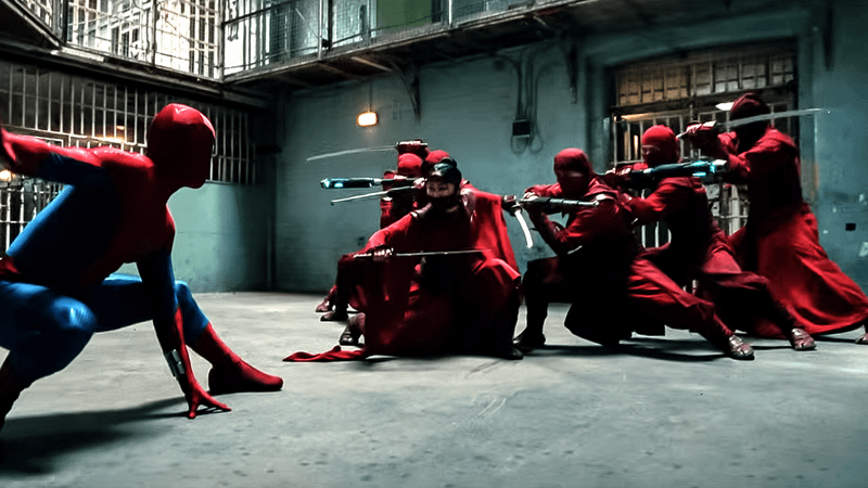 Spider-Man facing off against the Hand in Spider-Man: Brand New Day.