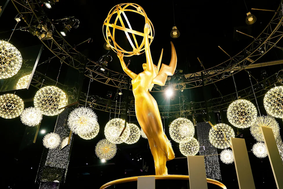A view of the Emmy statuette.