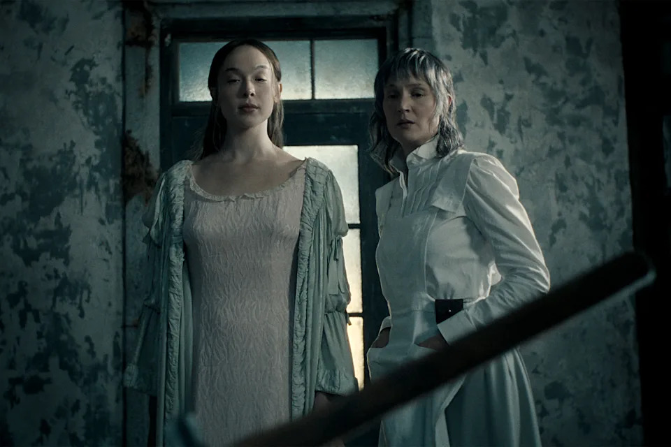 Ella Beatty and Vicky Krieps in a scene from Monster: The Lizzie Borden Story.