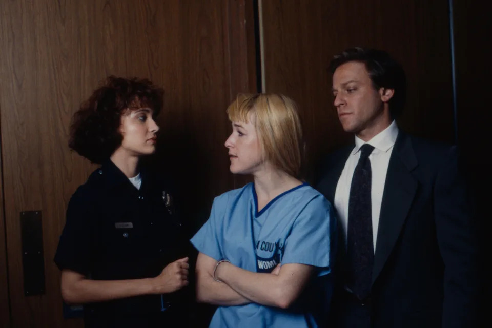 Anne Bobby, Kathleen Wilhoite, and Larry Joshua appear in the ABC TV series 'Cop Rock,' in the episode 'The Cocaine Mutiny'