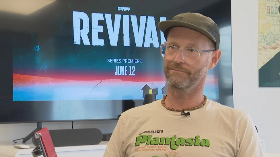 Saint John filmmaker Greg Hemmings, executive producer of the supernatural horror series Revival, which is now streaming on Netflix. (CBC/Megan Goddard - image credit)