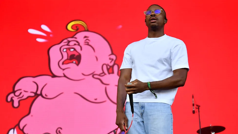 LONDON, ENGLAND - AUGUST 28: Vince Staples performs during All Points East at Victoria Park on August 28, 2026 in London, England.
