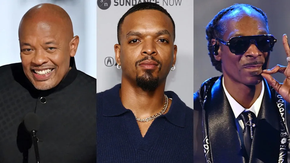 (L-R) Dr. Dre, Myles Bullock Be, and Snoop Dogg.