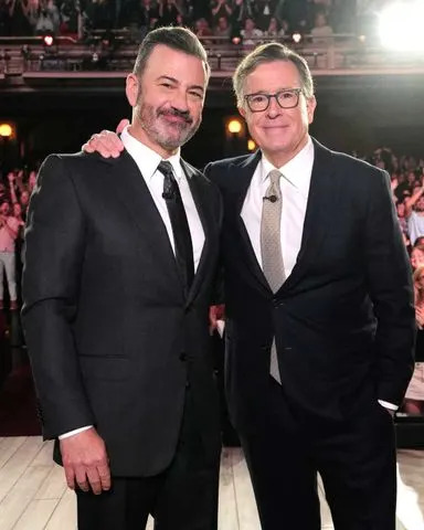 Jimmy Kimmel and Stephen Colbert on 'Jimmy Kimmel Live' in 2025Credit: Randy Holmes/Disney via Getty