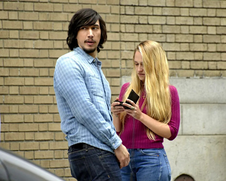 Adam Driver and Jemima Kirke on the set of HBO's 'Girls' on May 21, 2015 in New York City.Credit: MPI67/Bauer-Griffin/GC Images