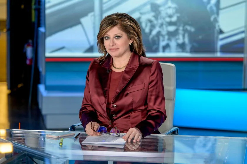 Maria Bartiromo sits at the studio desk at Fox Business.