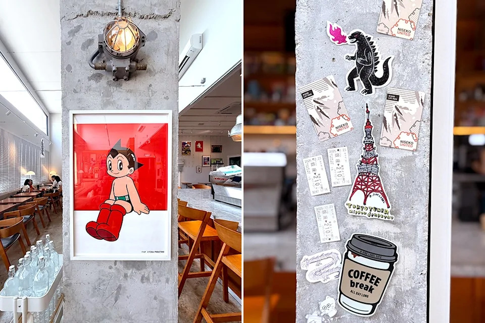 Nippon nostalgia: Osamu Tezuka's Astro Boy (left), Godzilla and Tokyo Tower (right). — Picture by CK Lim