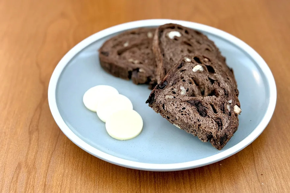Espresso walnut sourdough bread with butter. — Picture by CK Lim