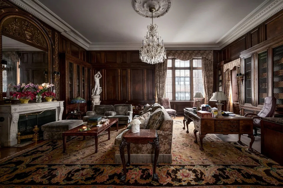 The wood-paneled library.  Carli Biryla