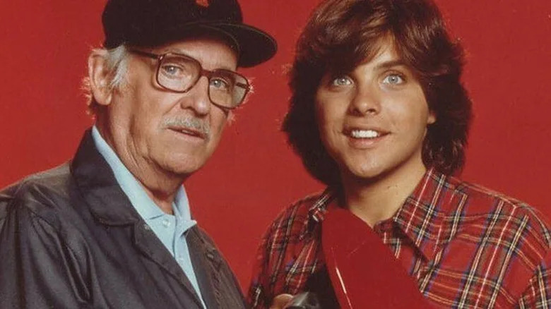 Clark Brandon and Barnard Hughes in "Mr. Merlin"