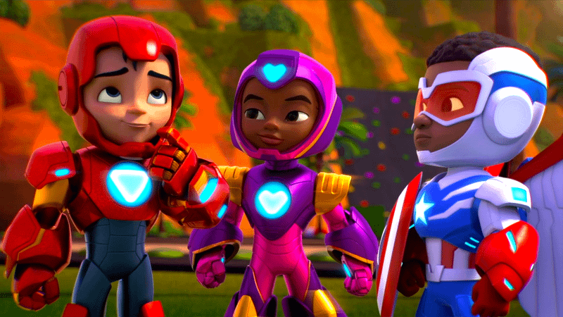 Iron Man, Ironheart, Sam Wilson Captain America, Iron Man and His Awesome Friends.