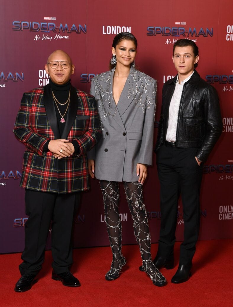 Jacob Batalon, Zendaya, and Tom Holland attend Spider-Man: No Way Home premiere in London