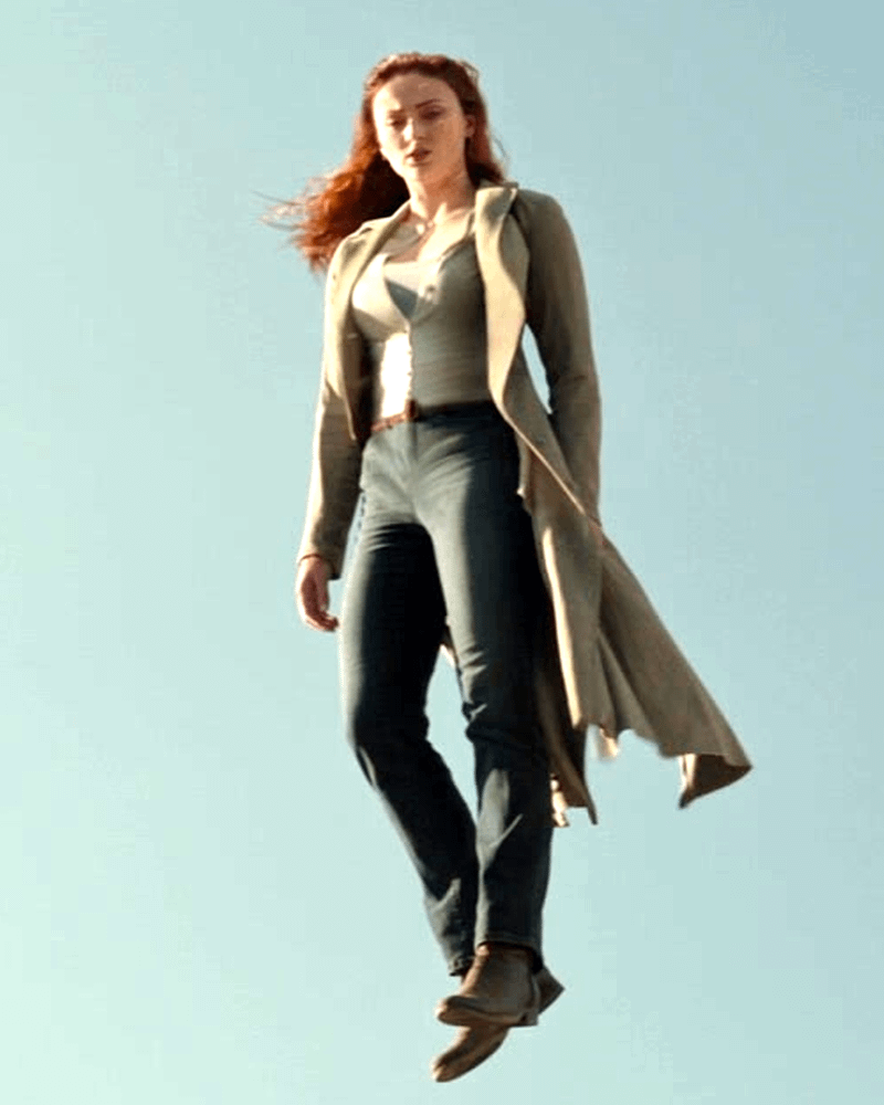 Sophie Turner as Jean Grey in X-Men Apocalypse.
