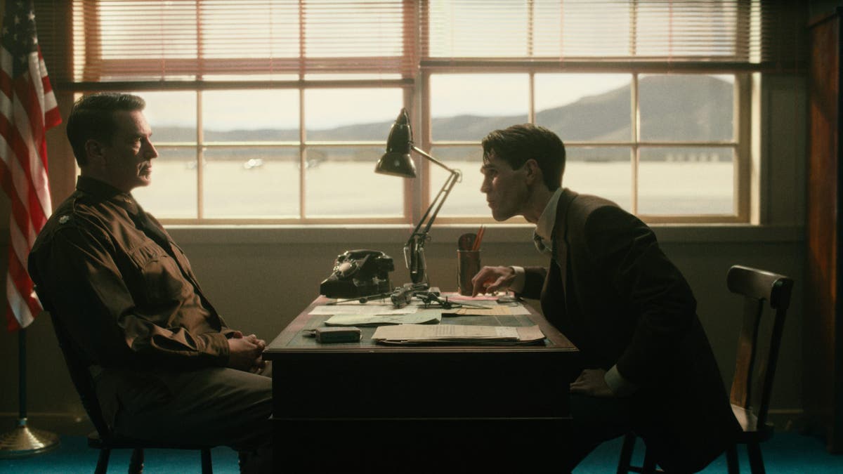 KJ Apa as Jimmy Stewart and Rob Riggle as Colonel Terrill in Jimmy
