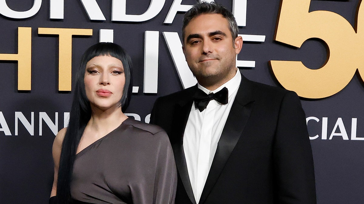 Lady Gaga and her fiance Michael Polansky at the SNL 50th celebration in New York in February 2025.