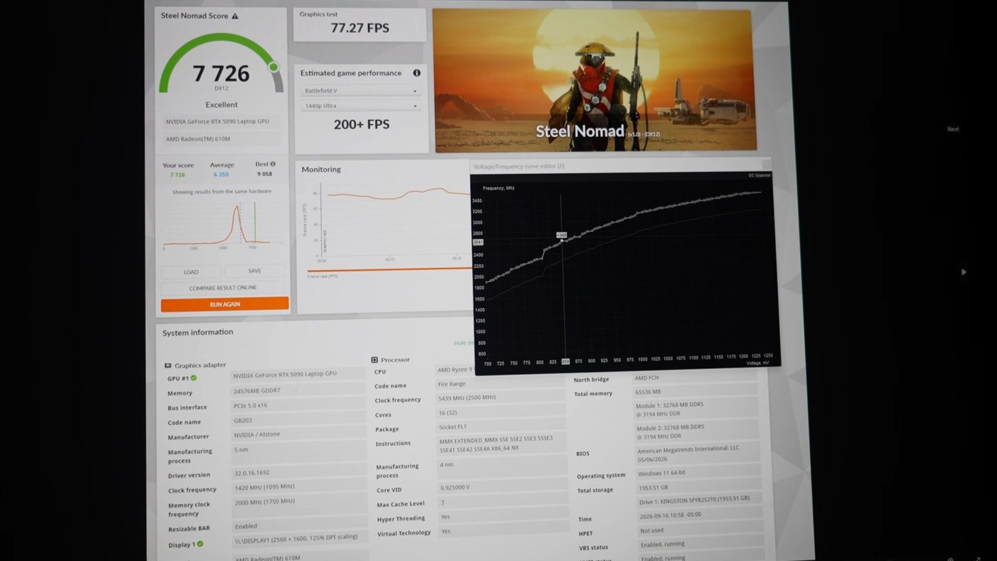 AI-Assisted Mod breaks laptop RTX 5090 power limit barrier from 175W to 250W