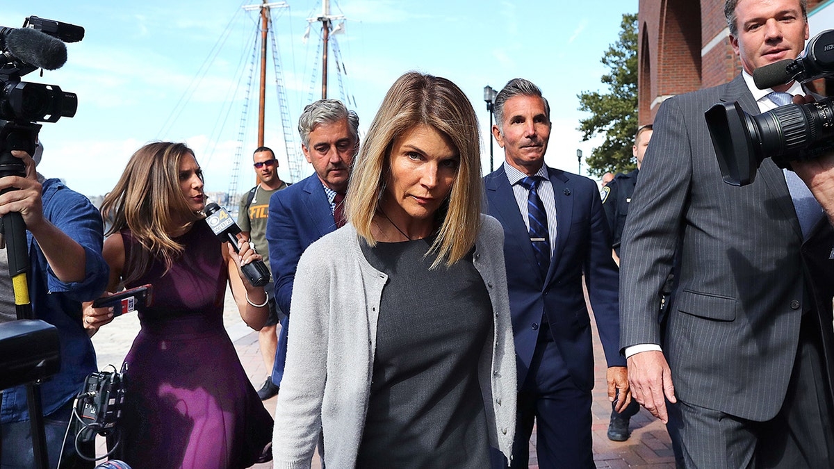 Lori Loughlin leaves the court house