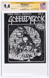 Gobbledygook #1 (Mirage Studios, 1984), graded CGC 9.4. Back cover features advertisement for Teenage Mutant Ninja Turtles #1 that pre-dates the Turtles’ comic book debut. Estimate: $100,000+