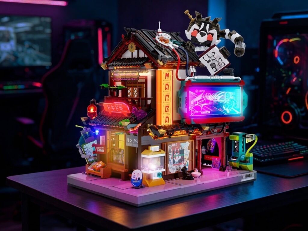 This 0 Lumibricks Manga Shop Glows Like Cyberpunk Shibuya at Midnight