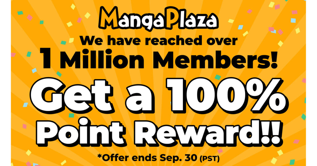 MangaPlaza Surpasses 1 Million Readers, Celebrating With 100% Point Reward Campaign
