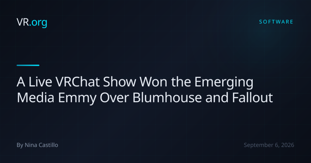 A Live VRChat Show Won the Emerging Media Emmy Over Blumhouse and Fallout