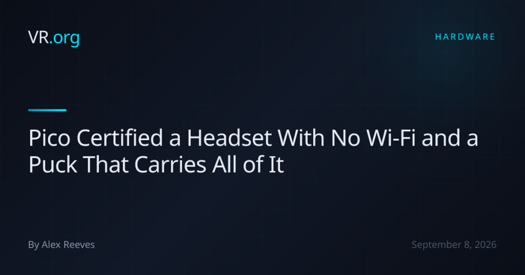 Pico Certified a Headset With No Wi Pico Certified a Headset With No Wi