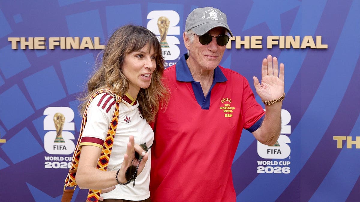 Alejandra Silva and Richard Gere attend the FIFA Gold Carpet before the FIFA World Cup 2026 Final match