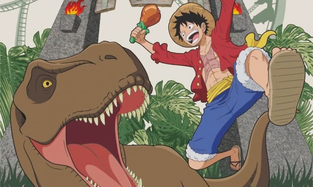 There’s an official One Piece x Jurassic Park crossover, but only in Japan