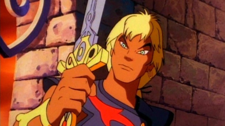 Prince Ren examining a broken sword