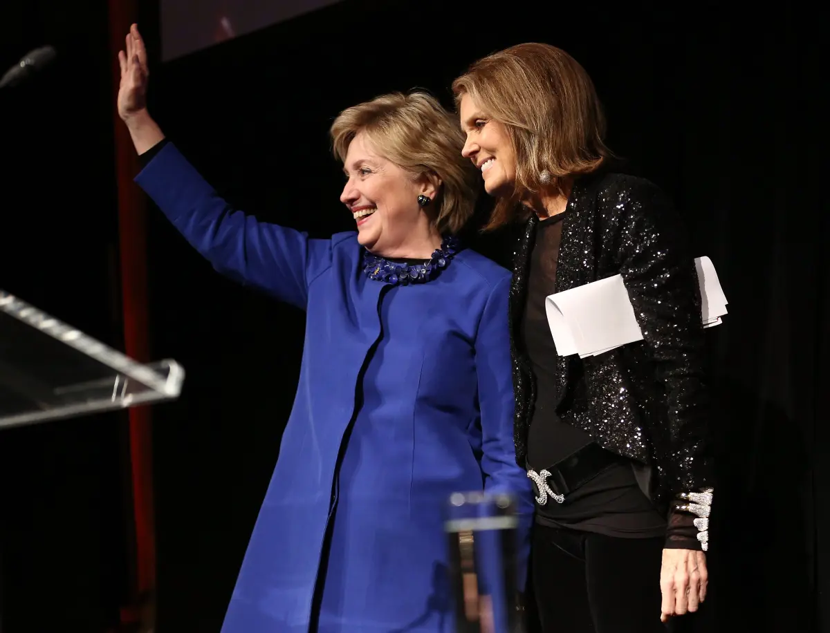 Former Secretary of State Hillary Clinton — shown onstage with Gloria Steinem in 2017 — was one of many cultural figures to pay tribute after her death on Wednesday.