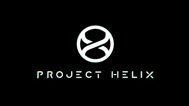 Black background with white text saying "Project Helix" and a helix logo