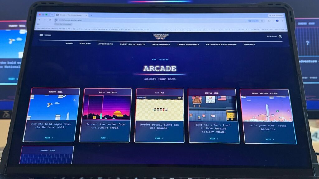 White House website debuts 5 retro arcade video games that promote Trump’s agenda