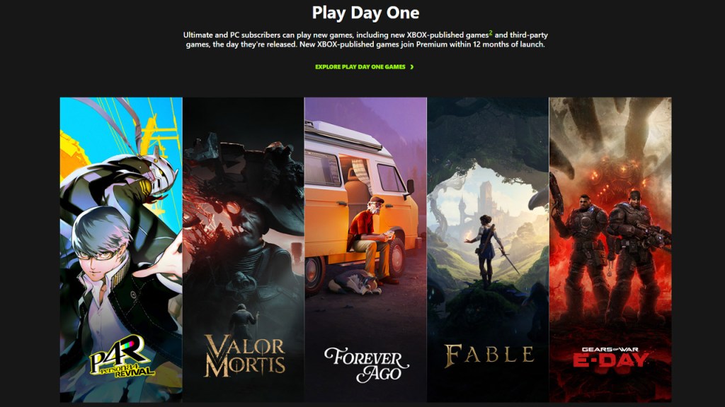 Xbox Game Pass Day One Titles Dropped