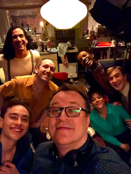 Davies with the cast of It’s a Sin.
