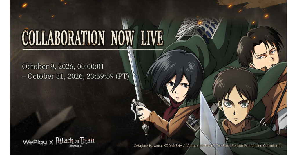 WePlay Teams Up with the TV Anime Attack on Titan for a U.S. Themed Campaign