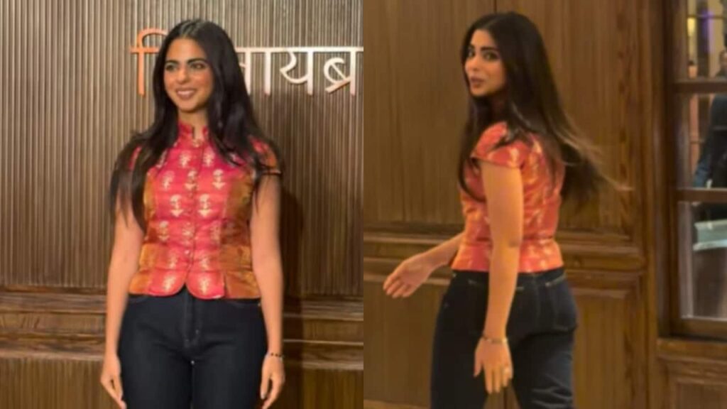 Isha Ambani makes a stylish appearance at The Library launch at NMACC Isha Ambani makes a stylish appearance at The Library launch at NMACC