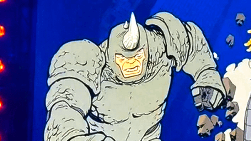 Rhino on a poster for Your Friendly Neighborhood Spider-Man