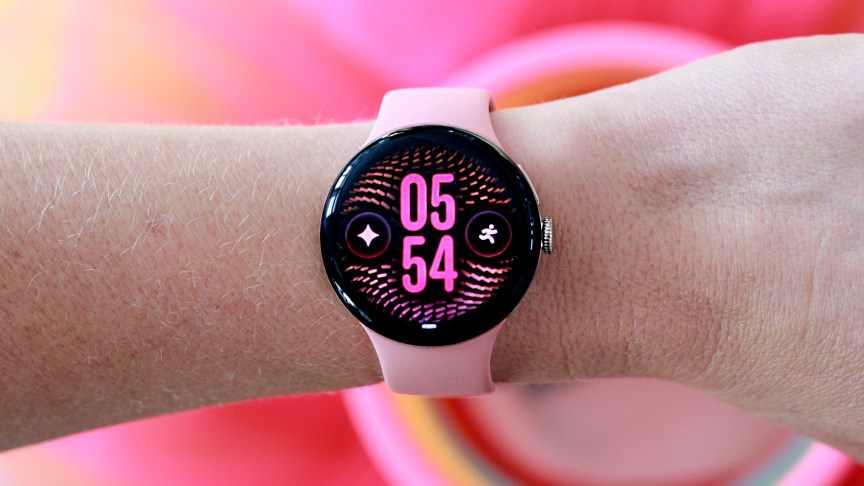 Someone wearing the Google Pixel Watch 5.
